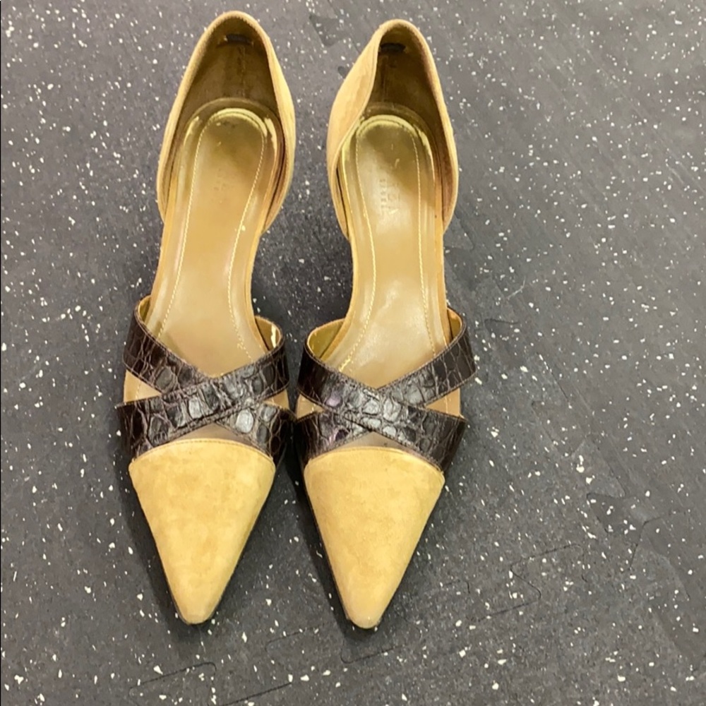 Suede and skin vintage pump